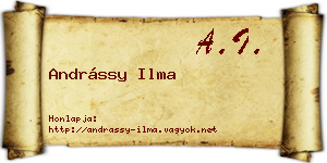 Andrássy Ilma névjegykártya